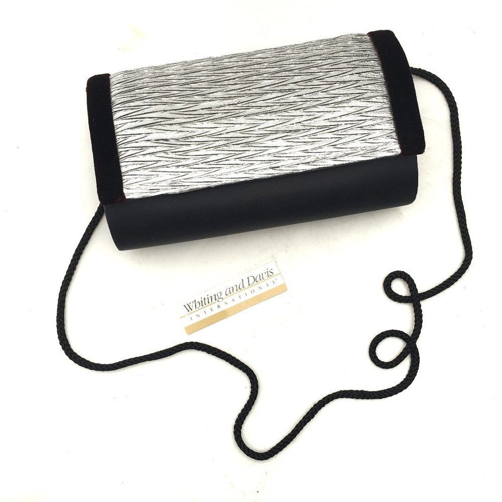 Whiting and Davis Black Silver Crossbody/Clutch